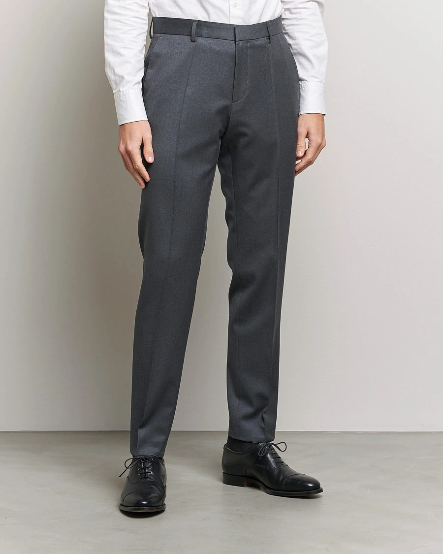 Herr | Kavaj | BOSS BLACK | Genius Slim Fit Wool Trousers Dark Grey