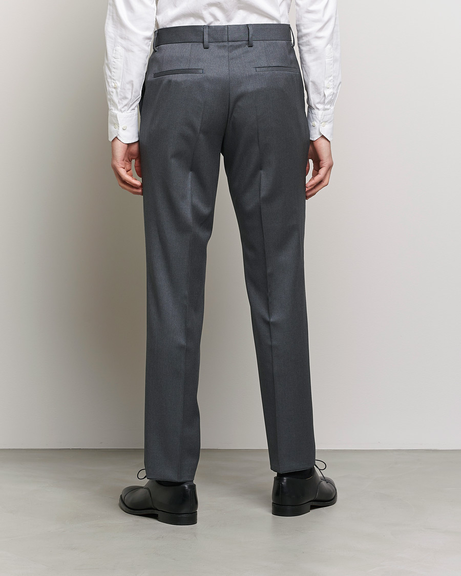 Herr | Byxor | BOSS BLACK | Genius Slim Fit Wool Trousers Dark Grey
