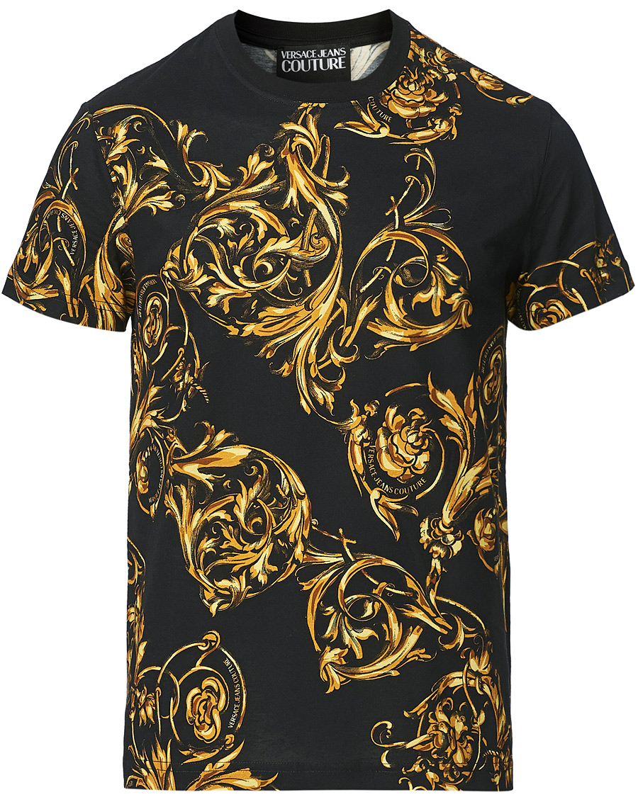 Herr | T-Shirts | Versace Jeans Couture | Garland Print T-Shirt Black