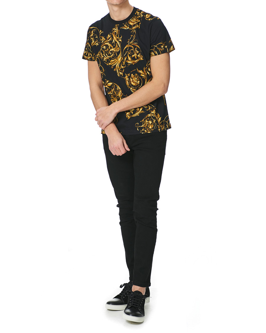 Herr | T-Shirts | Versace Jeans Couture | Garland Print T-Shirt Black
