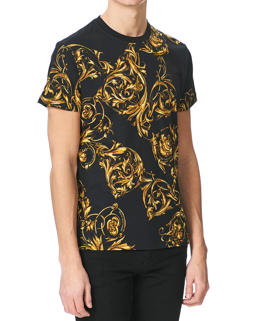 Herr | T-Shirts | Versace Jeans Couture | Garland Print T-Shirt Black