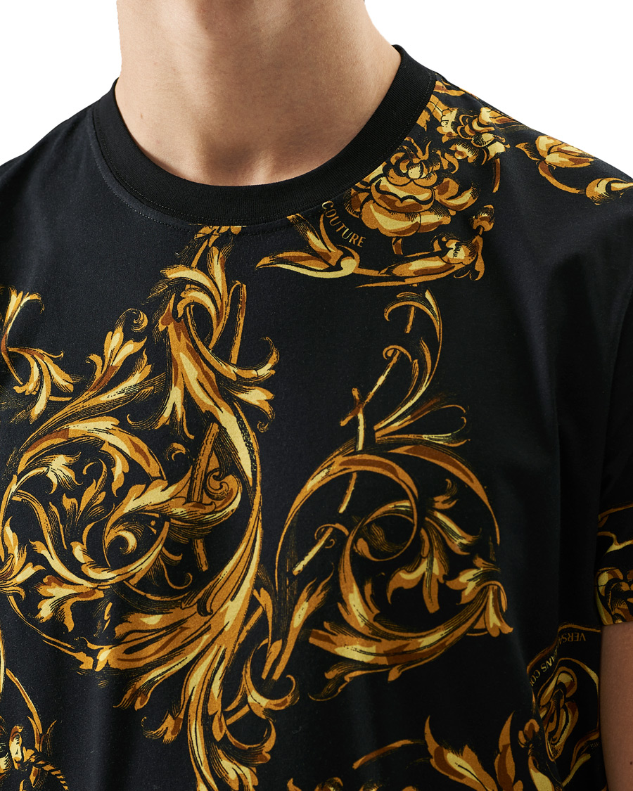 Herr | T-Shirts | Versace Jeans Couture | Garland Print T-Shirt Black
