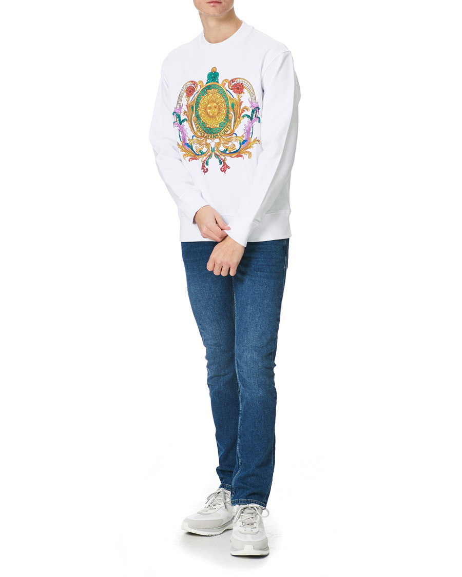 Herr | Tröjor | Versace Jeans Couture | Baroque Print Sweatshirt White