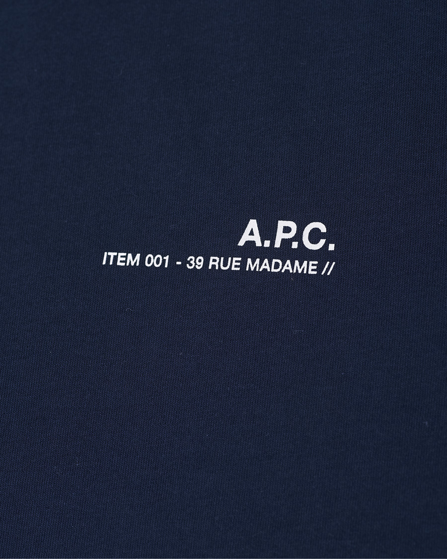 Herr | T-Shirts | A.P.C. | Item Short Sleeve Tee Navy