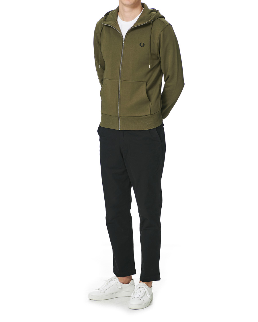 Herr | Tröjor | Fred Perry | Hooded Zip Sweatshirt Military Green