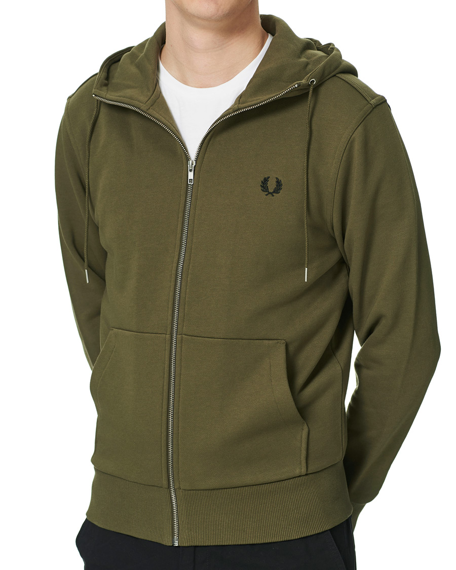 Herr | Tröjor | Fred Perry | Hooded Zip Sweatshirt Military Green