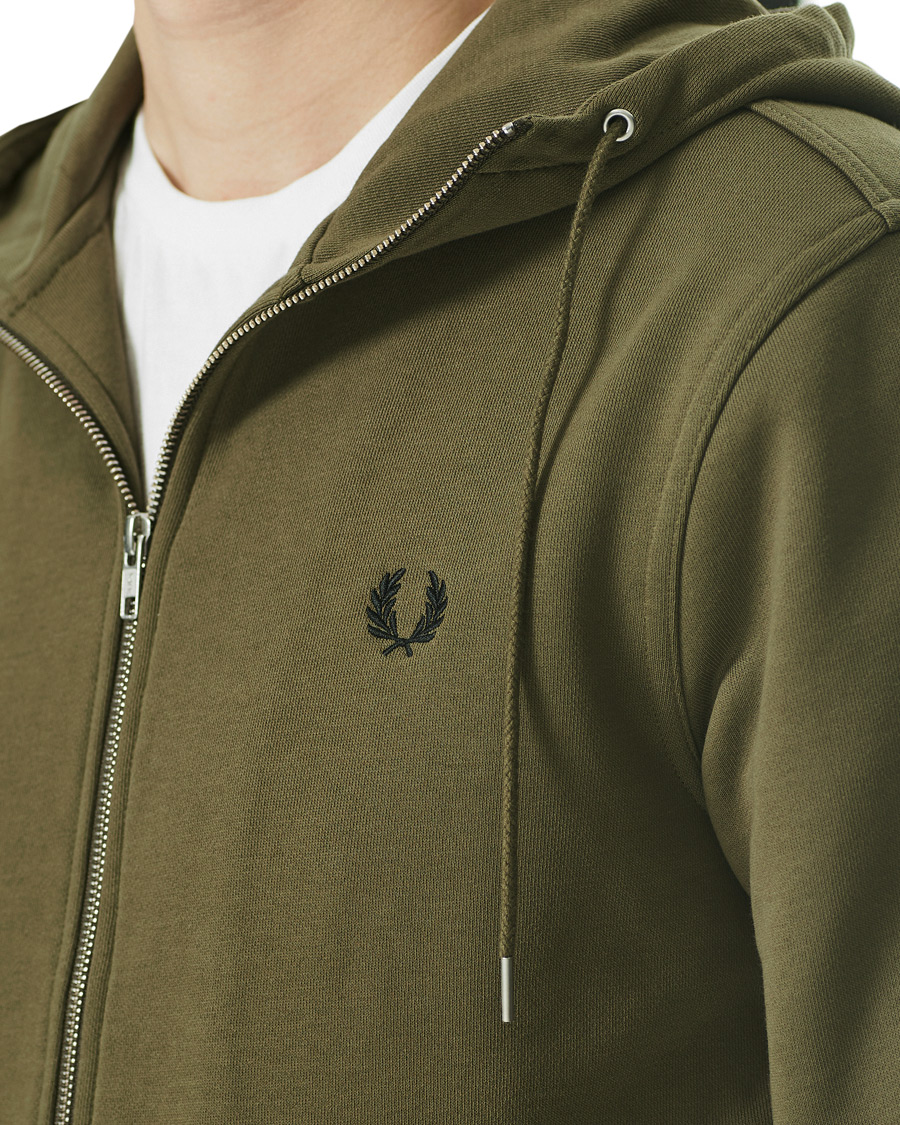 Herr | Tröjor | Fred Perry | Hooded Zip Sweatshirt Military Green