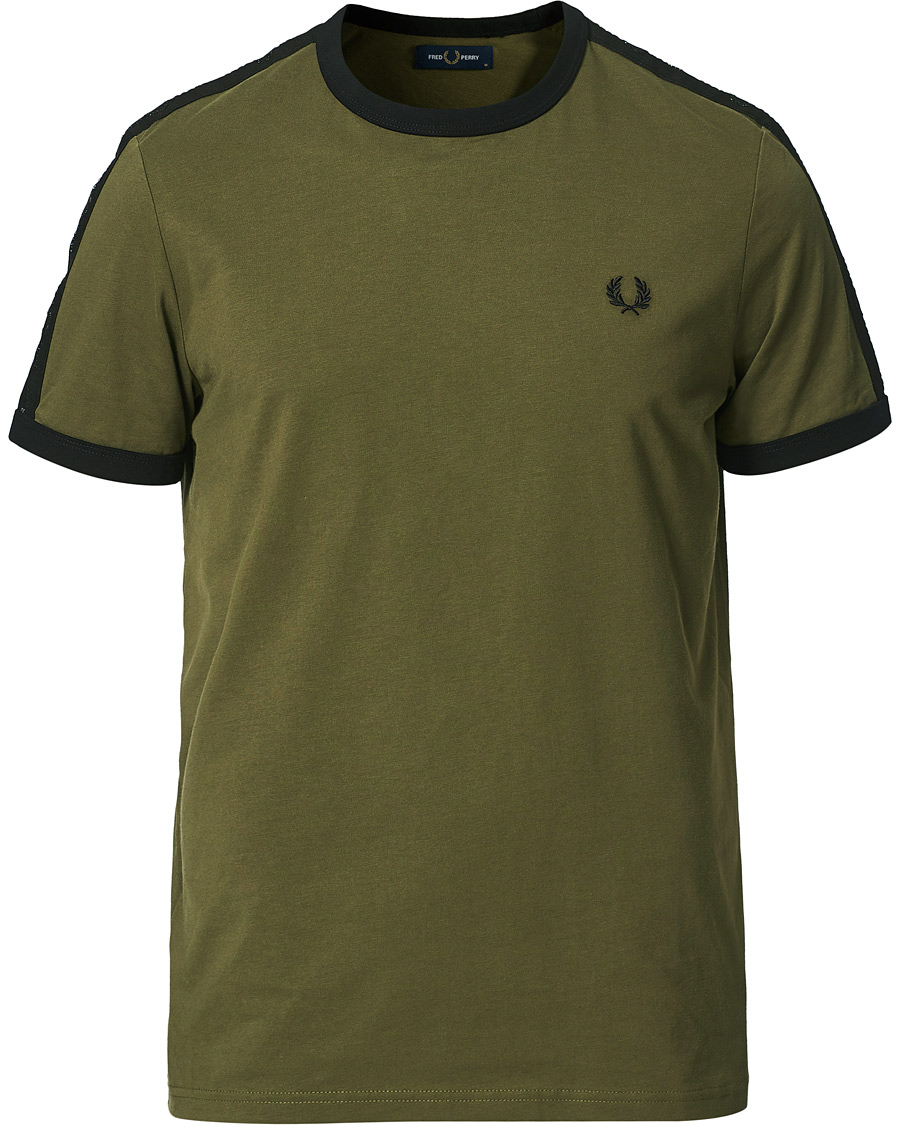 Herr | T-Shirts | Fred Perry | Tonal Tape Ringer T-shirt Military Green