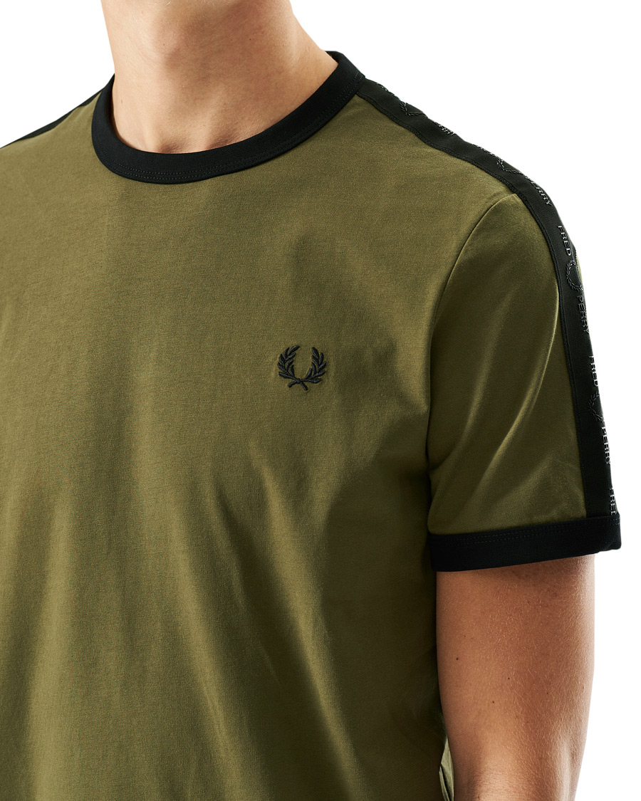Herr | T-Shirts | Fred Perry | Tonal Tape Ringer T-shirt Military Green