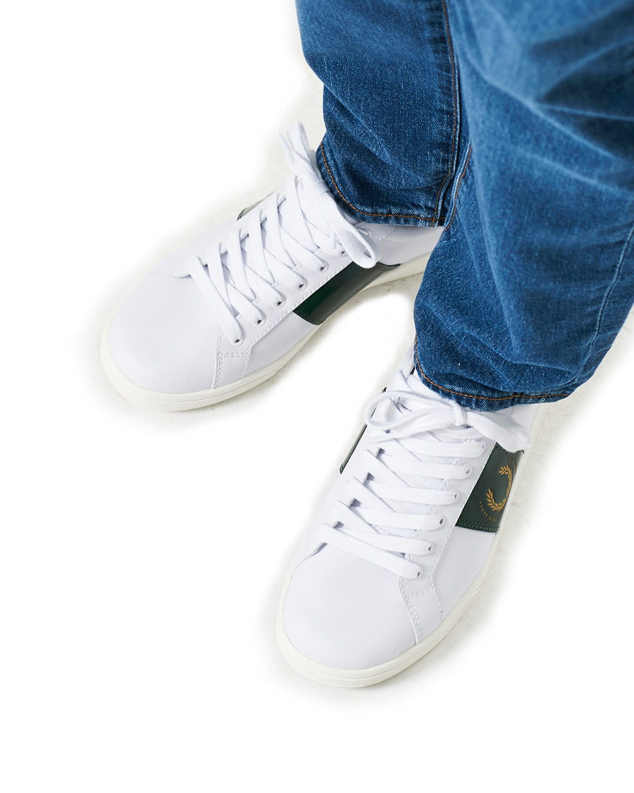 Herr | Fred Perry B721 Leather Branded Sneaker White | Fred Perry | B721 Leather Branded Sneaker White