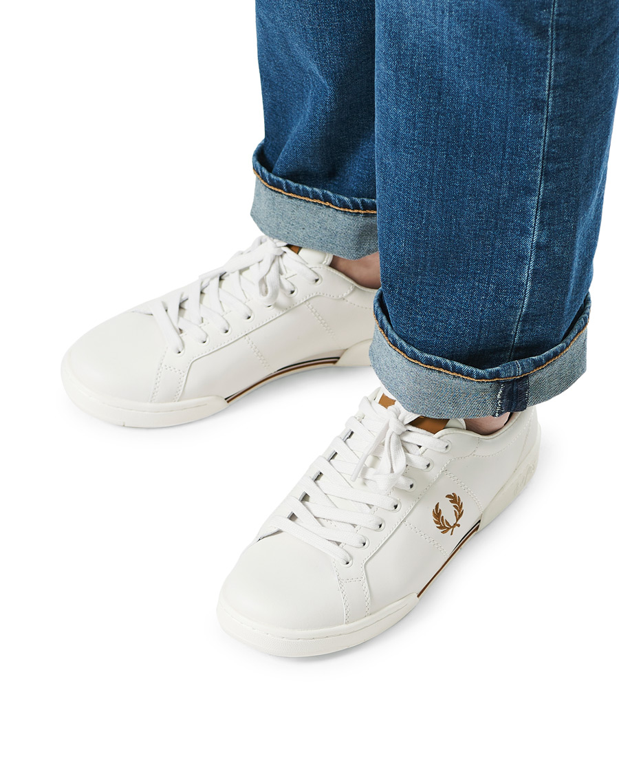 Herr | Fred Perry B722 Leather Sneaker Porcelain | Fred Perry | B722 Leather Sneaker Porcelain