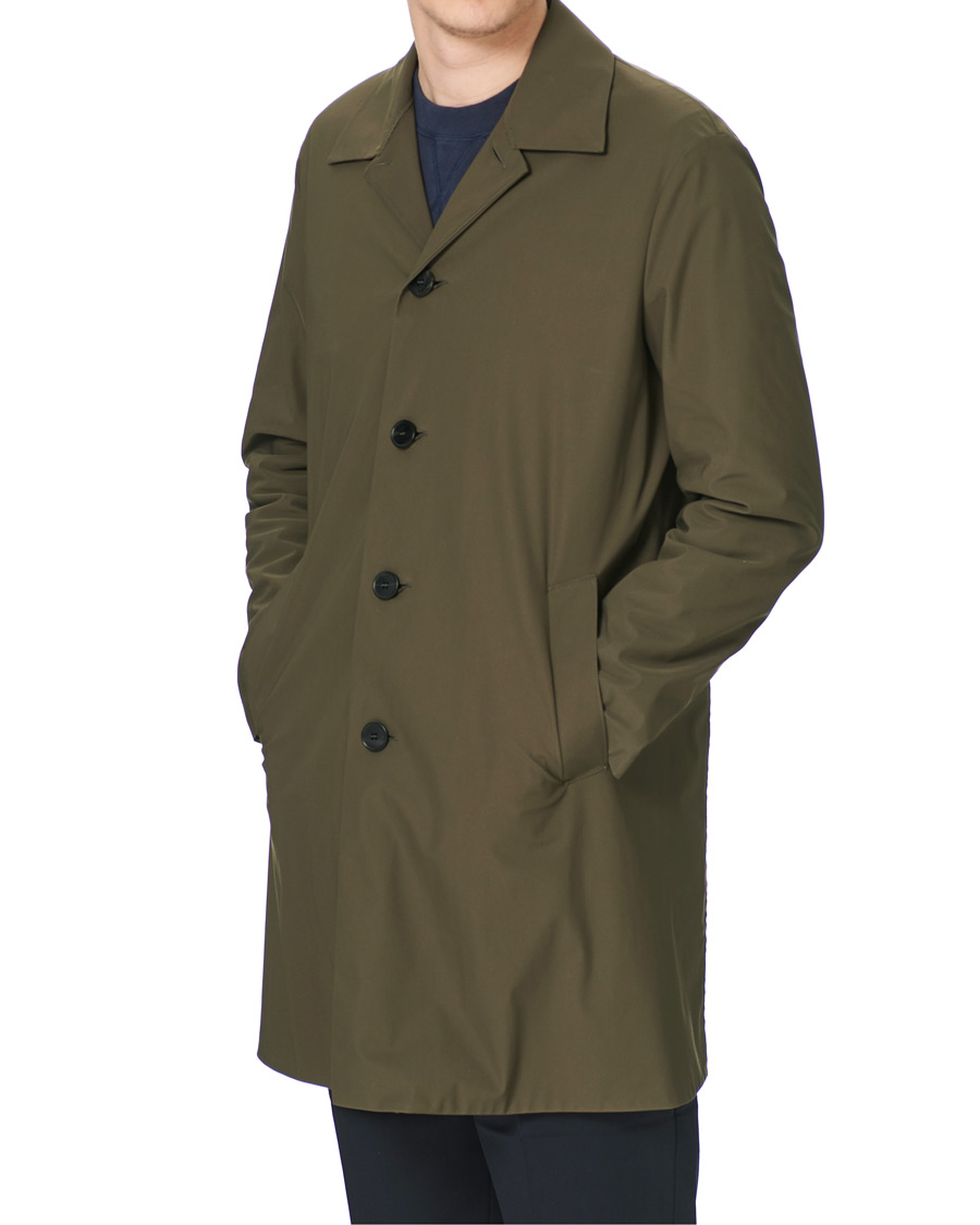Herr | Jackor | Harris Wharf London | Light Technic Mac Coat Moss Green