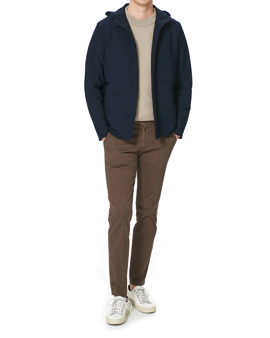 Herr | Jackor | Harris Wharf London | Light Technic Hooded Jacket Dark Blue