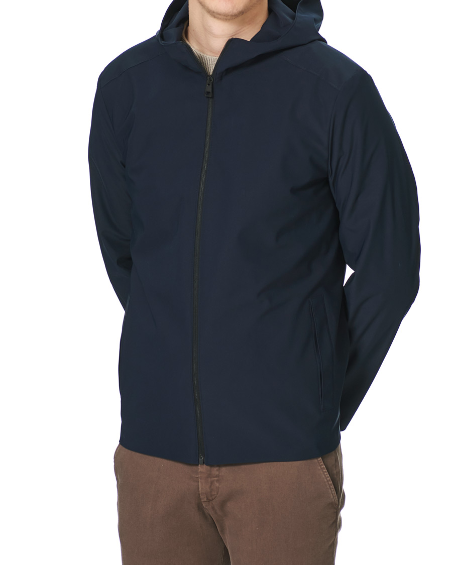 Herr | Jackor | Harris Wharf London | Light Technic Hooded Jacket Dark Blue