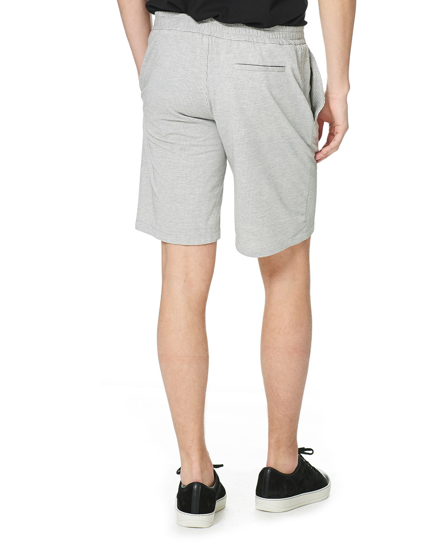 Herr | Shorts | Harris Wharf London | Cool Max Seersucker Shorts Light Grey