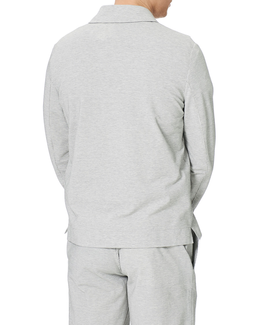 Herr | Skjortor | Harris Wharf London | Cool Max Seersucker Overshirt Light Grey