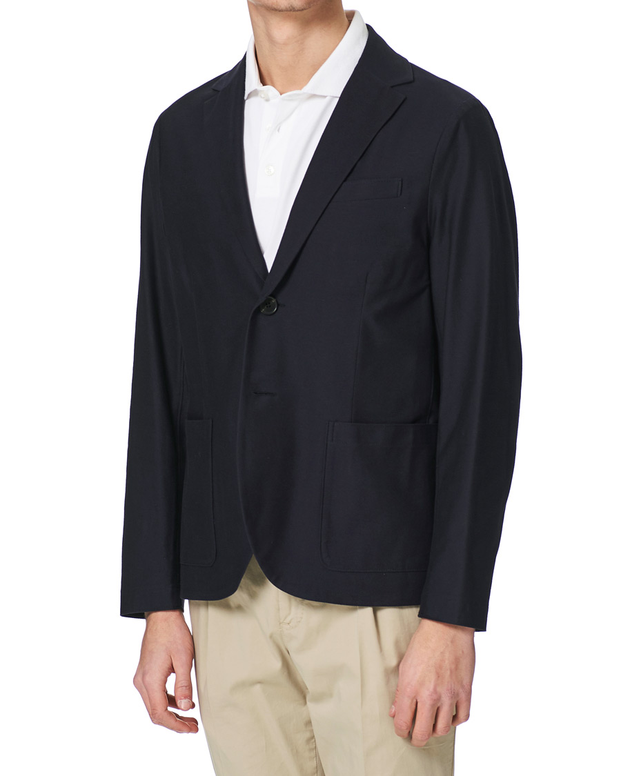 Herr | Kavajer | Harris Wharf London | Cotton Twill Blazer Dark Blue