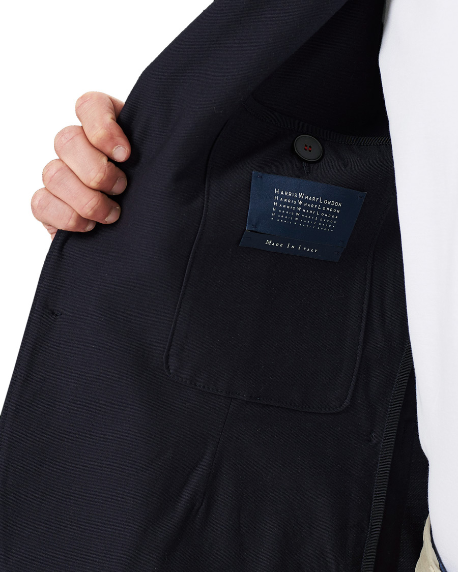 Herr | Kavajer | Harris Wharf London | Cotton Twill Blazer Dark Blue