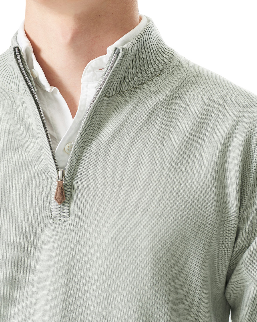 Herr | Tröjor | Stenströms | Merino Half Zip Pistachio