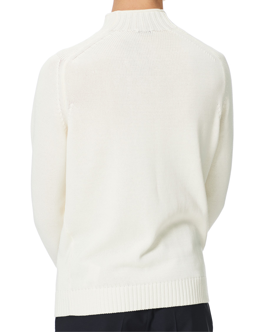 Herr | Tröjor | Stenströms | Cotton Mock Neck Sweater White
