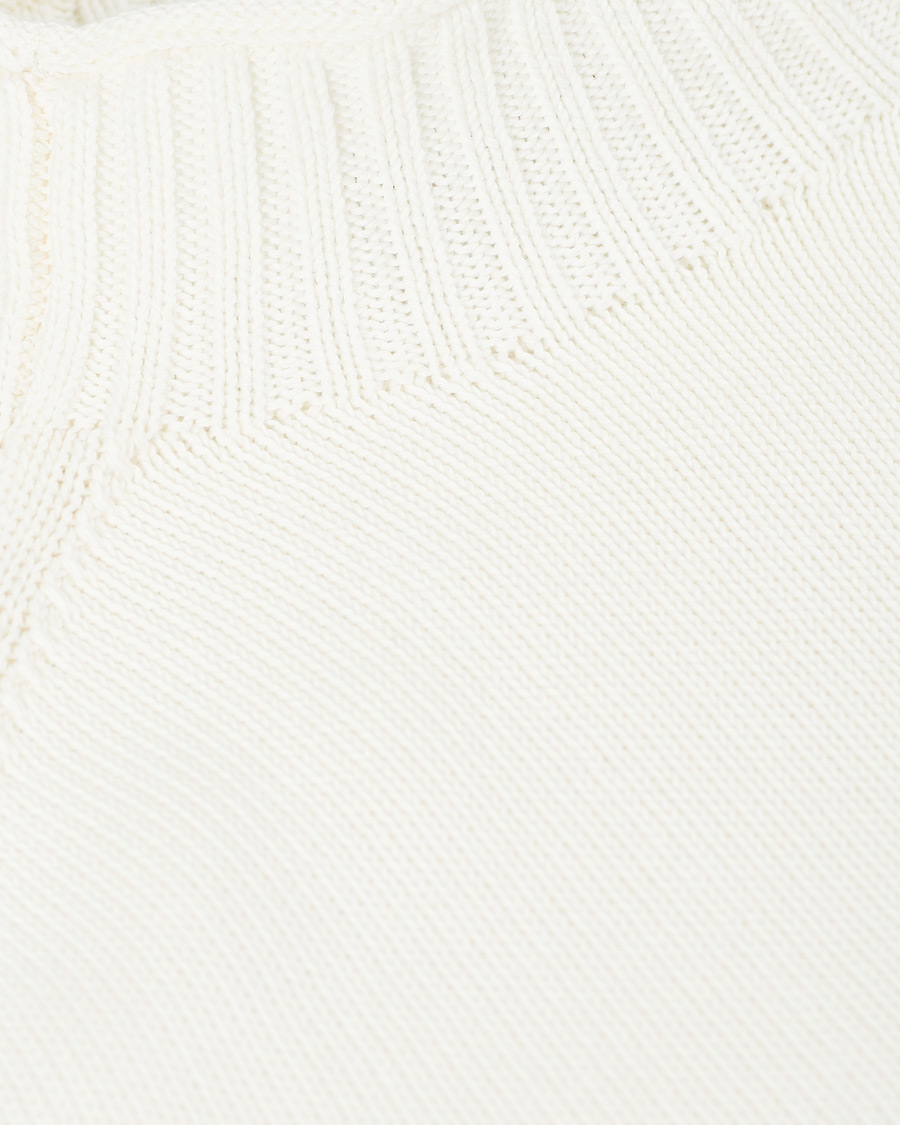 Herr | Tröjor | Stenströms | Cotton Mock Neck Sweater White