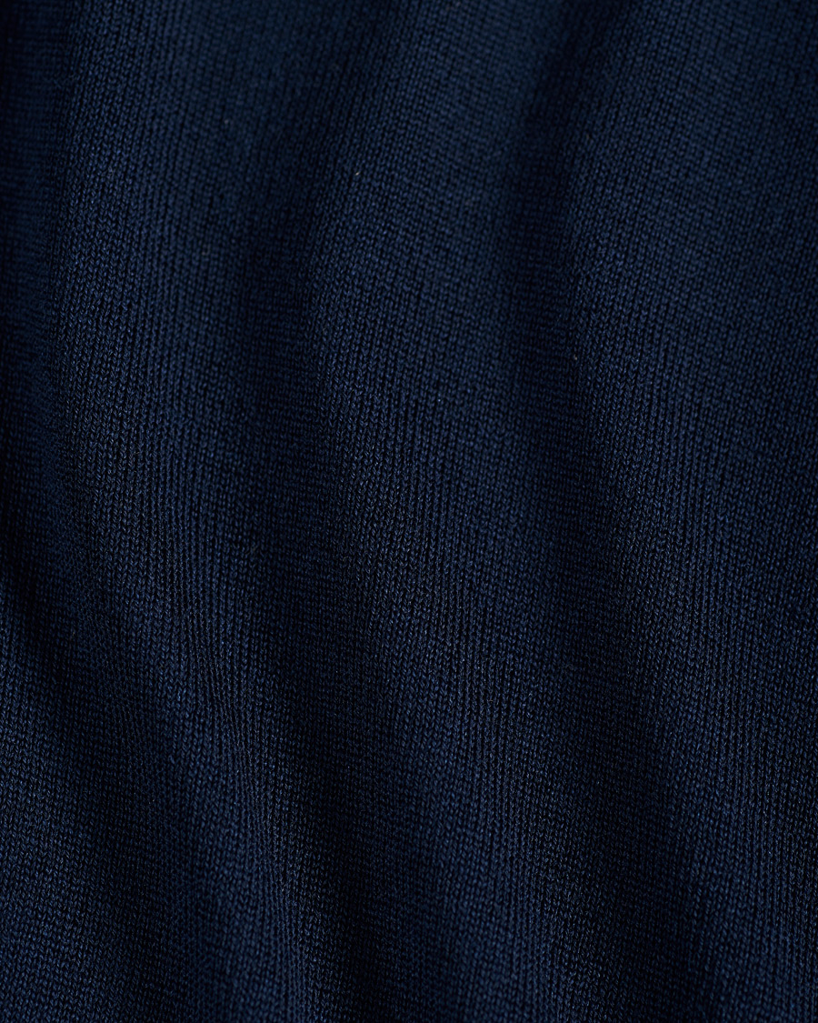 Herr | Tröjor | Stenströms | Fine Merino Long Sleeve Polo Navy