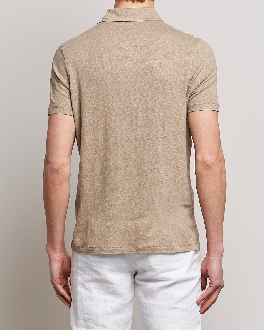 Herr | Pikéer | Stenströms | Linen Polo Shirt Beige