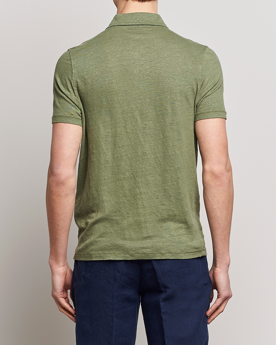 Herr | Pikéer | Stenströms | Linen Polo Shirt Olive