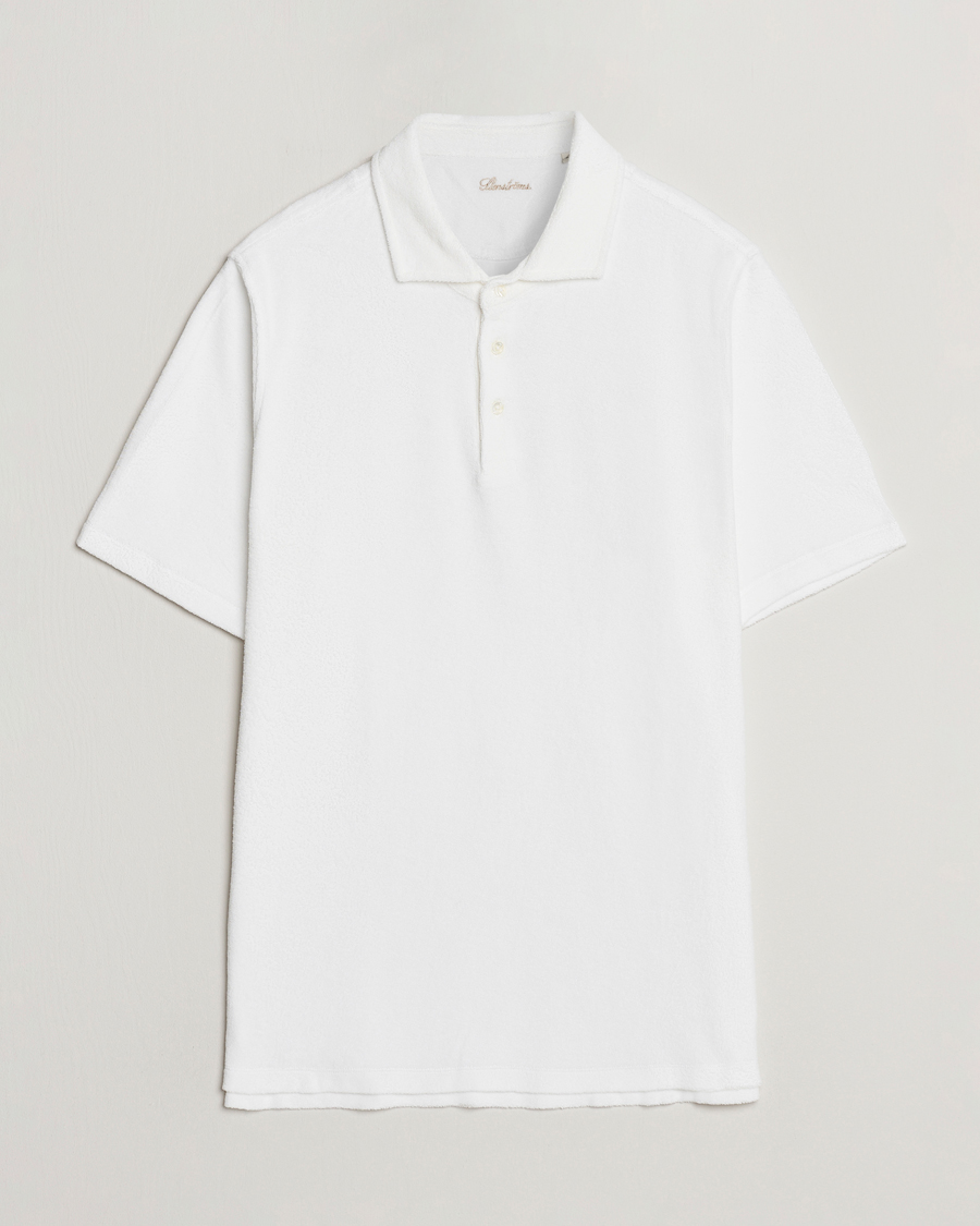 Herr | Pikéer | Stenströms | Terry Cotton Poloshirt White