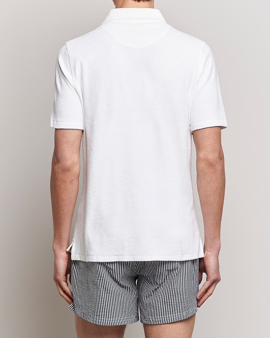 Herr | Pikéer | Stenströms | Terry Cotton Poloshirt White