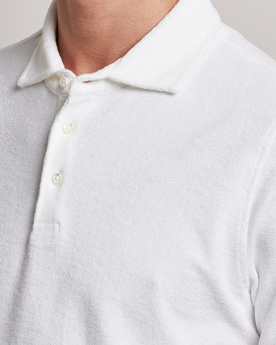Herr | Pikéer | Stenströms | Terry Cotton Poloshirt White