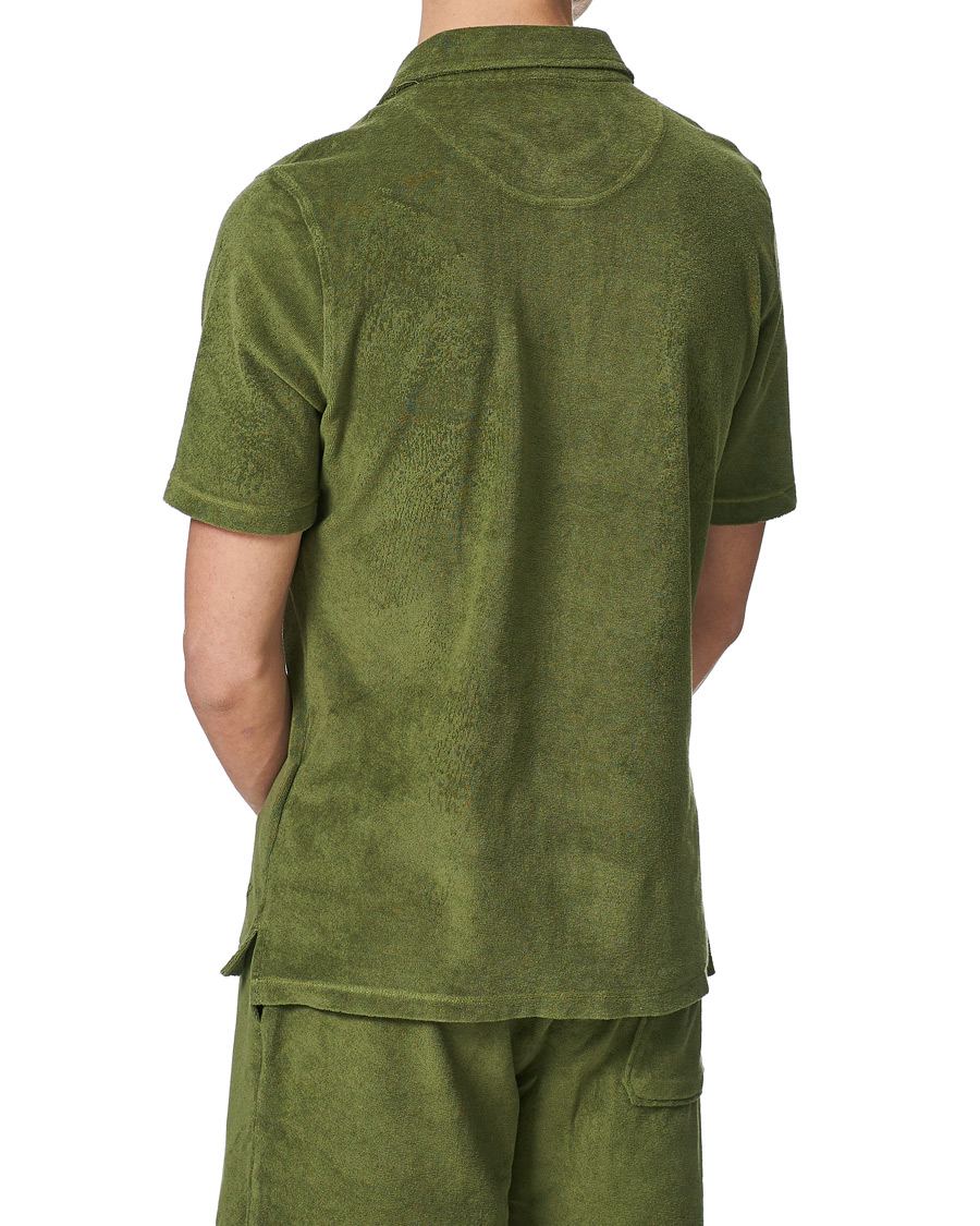 Herr | Pikéer | Stenströms | Towelling Cotton Poloshirt Green
