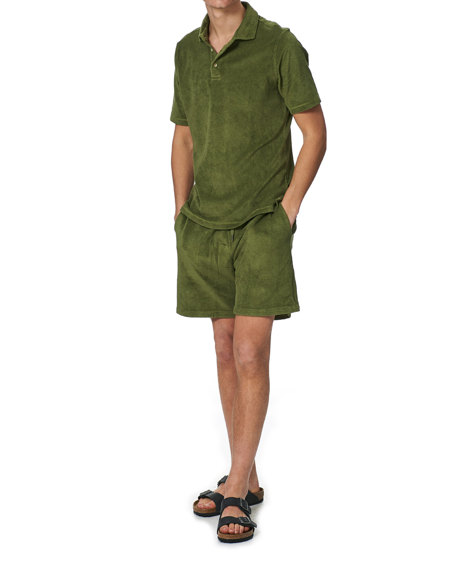 Herr | Shorts | Stenströms | Towelling Cotton Shorts Green
