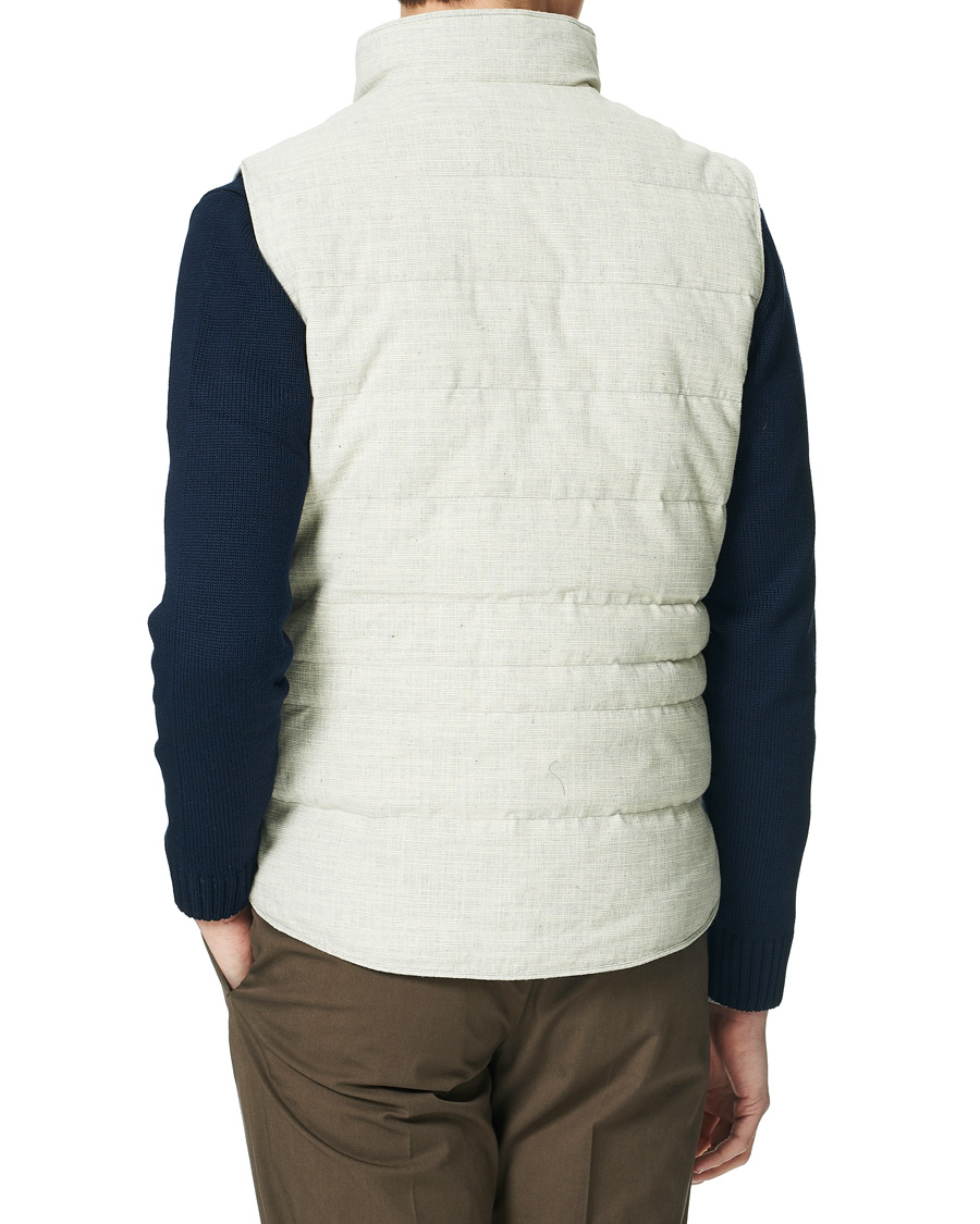 Herr | Jackor | Stenströms | Quilted Cotton Linen Vest Grey