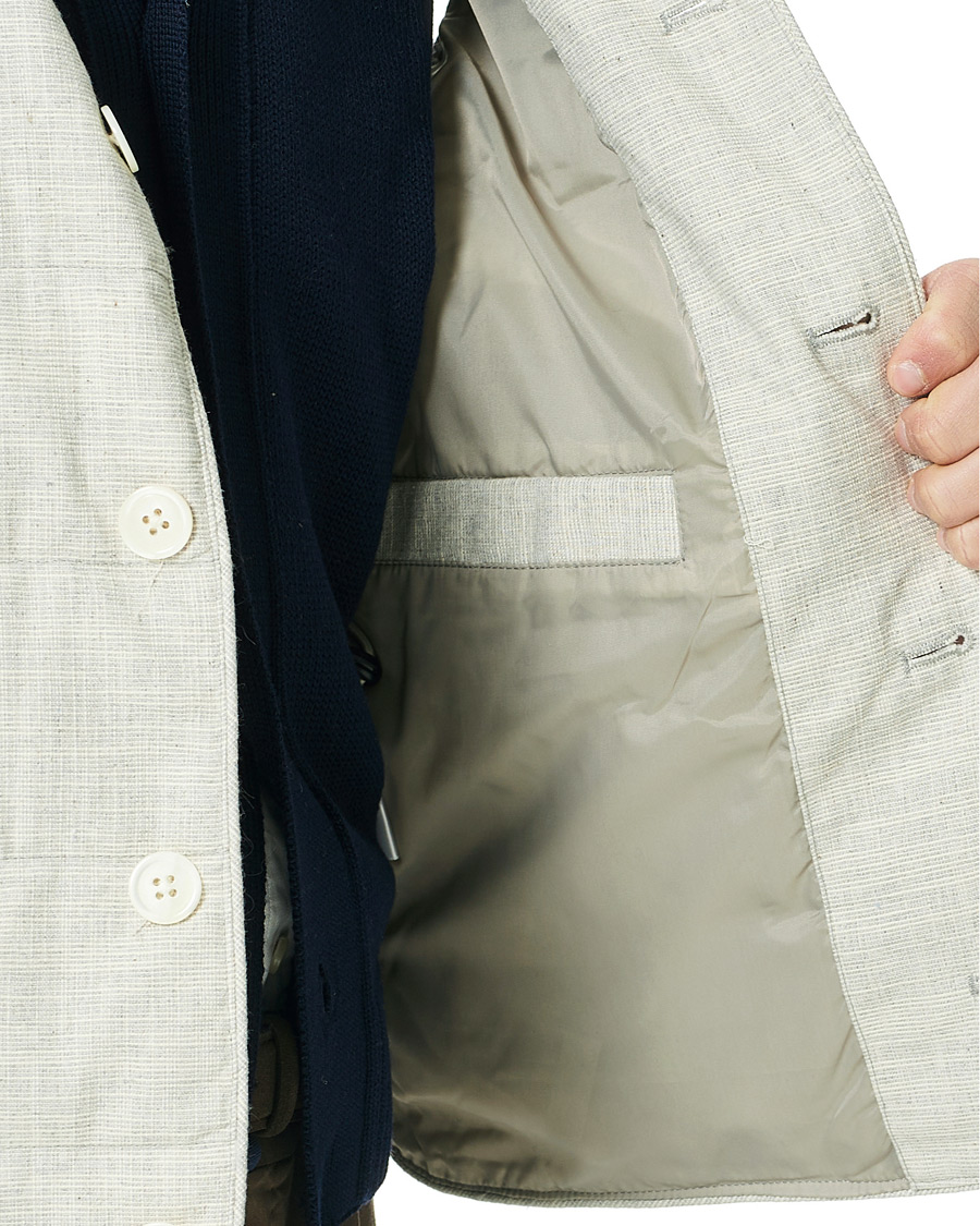 Herr | Jackor | Stenströms | Quilted Cotton Linen Vest Grey