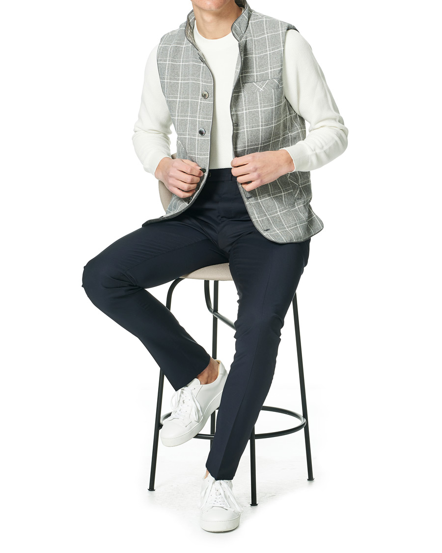 Herr | Jackor | Stenströms | Quilted Light Padded Vest Grey