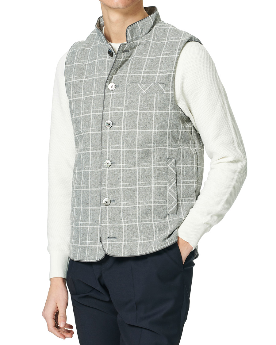Herr | Jackor | Stenströms | Quilted Light Padded Vest Grey