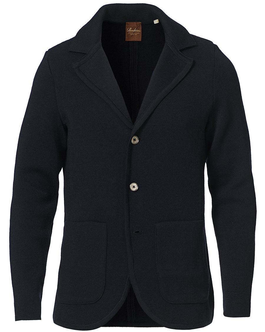 Herr | Kavajer | Stenströms | Milano Knitted Merino Blazer Navy