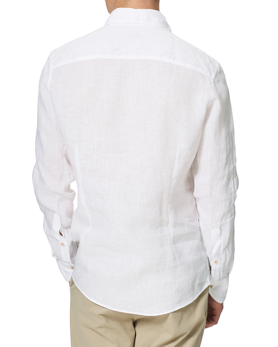 Herr | Skjortor | Stenströms | Slimline Cut Away Linen Shirt White