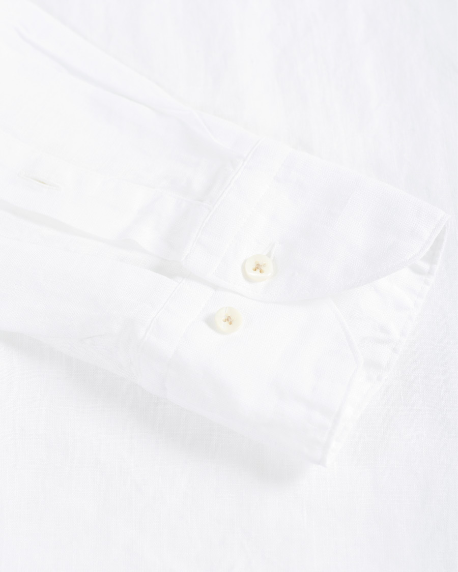 Herr | Skjortor | Stenströms | Slimline Button Down Linen Shirt White