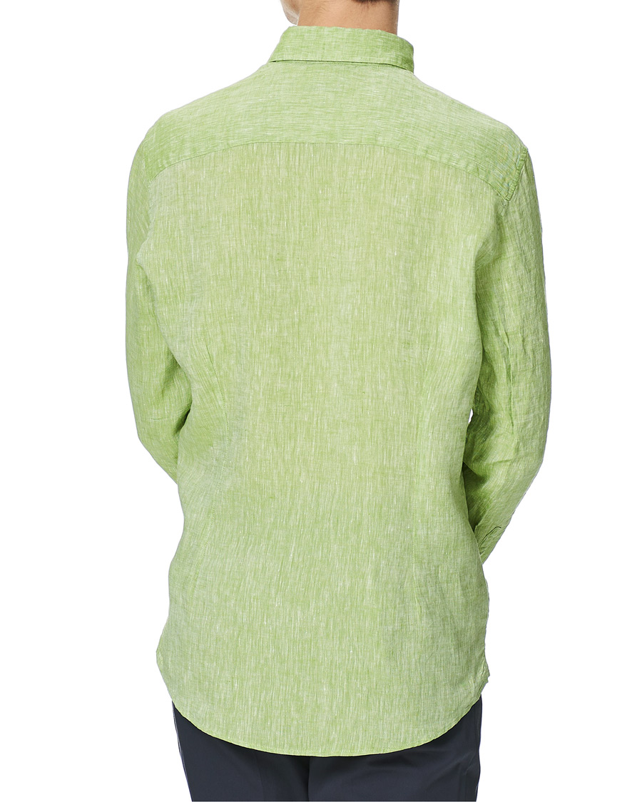 Herr | Skjortor | Stenströms | Slimline Button Down Linen Shirt Pistachio