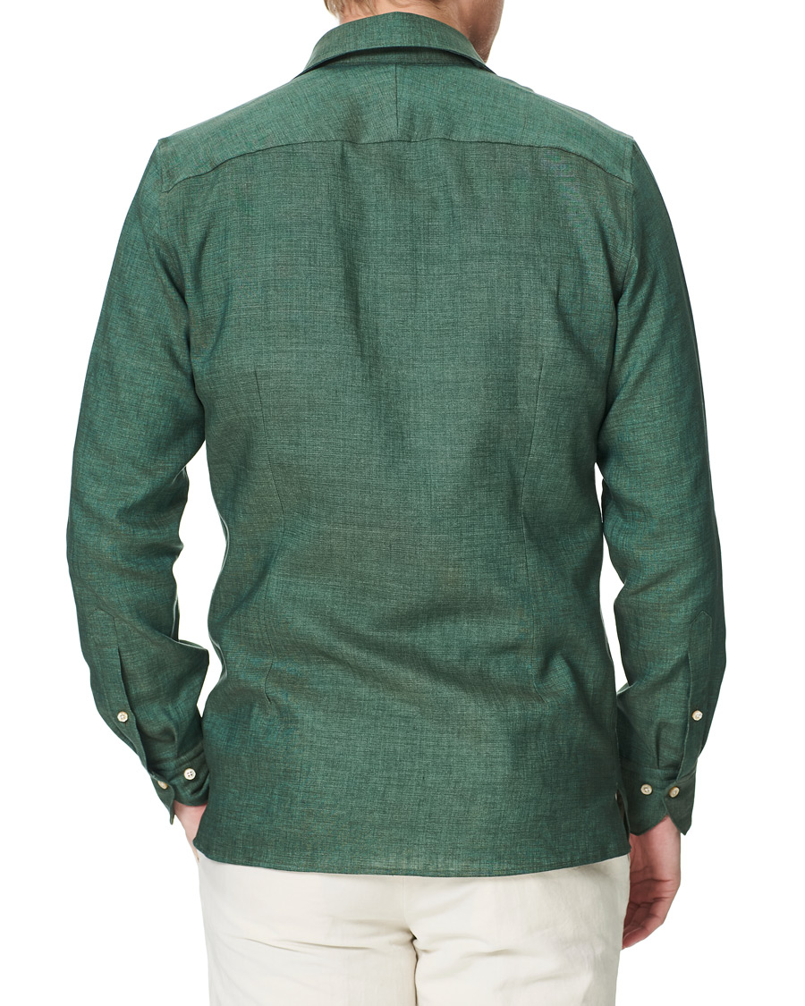 Herr | Skjortor | Stenströms | 1899 Slimline Linen Shacket Green