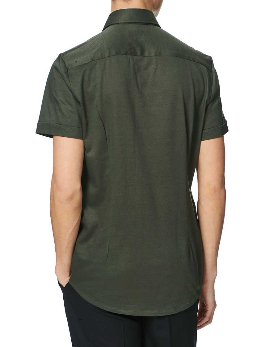 Herr | Skjortor | Stenströms | Cotton/Linen Short Sleeve Shirt Green