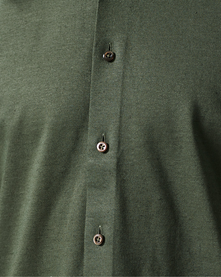 Herr | Skjortor | Stenströms | Cotton/Linen Short Sleeve Shirt Green