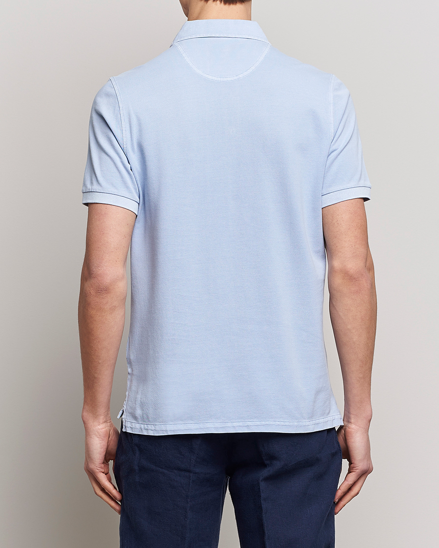 Herr | Pikéer | Stenströms | Pigment Dyed Cotton Polo Shirt Light Blue