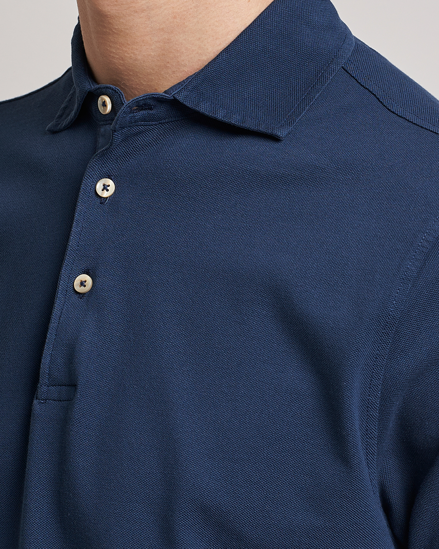 Herr | Pikéer | Stenströms | Pigment Dyed Cotton Polo Shirt Navy