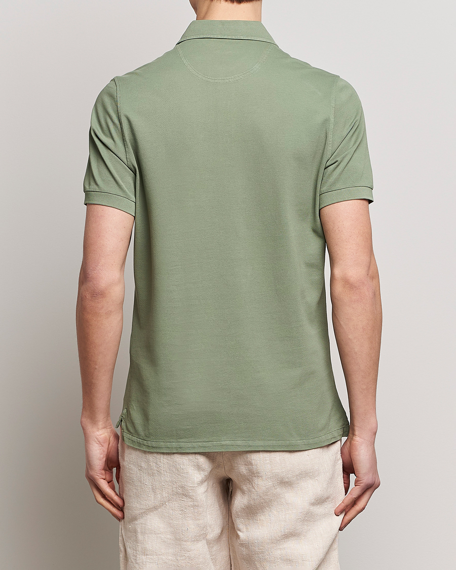 Herr | Pikéer | Stenströms | Pigment Dyed Cotton Polo Shirt Green