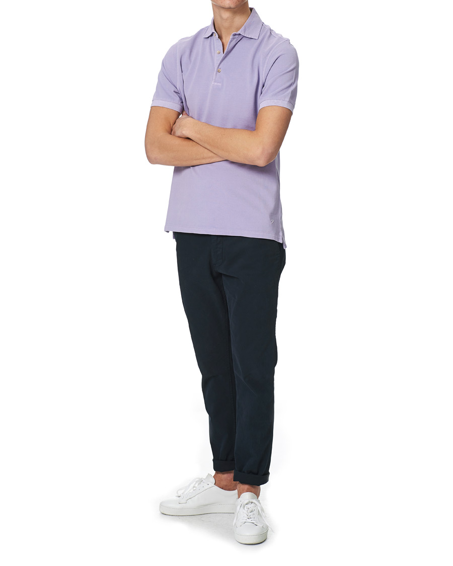 Herr | Pikéer | Stenströms | Pigment Dyed Cotton Polo Shirt Purple