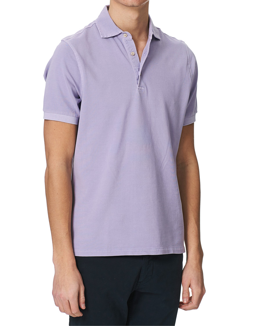 Herr | Pikéer | Stenströms | Pigment Dyed Cotton Polo Shirt Purple