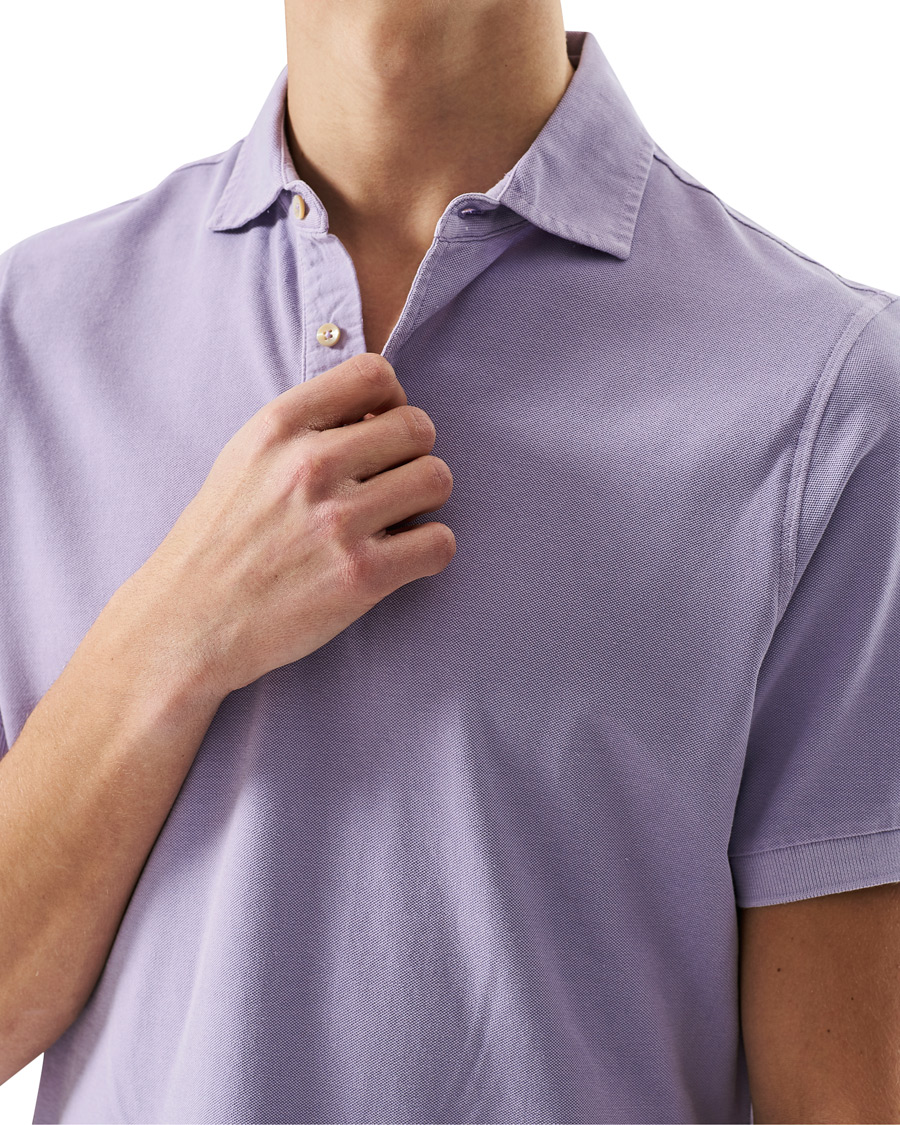 Herr | Pikéer | Stenströms | Pigment Dyed Cotton Polo Shirt Purple